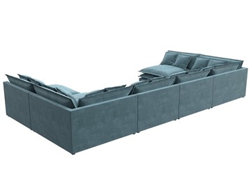 Большой П-образный диван Лига-040, Бирюзовый (велюр) в Уфе - предосмотр 5