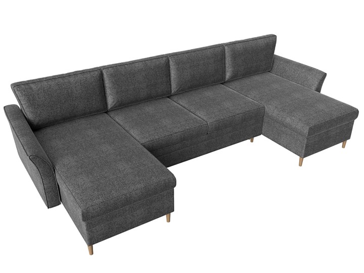 Большой П-образный диван София, Серый (Рогожка) в Стерлитамаке - изображение 4