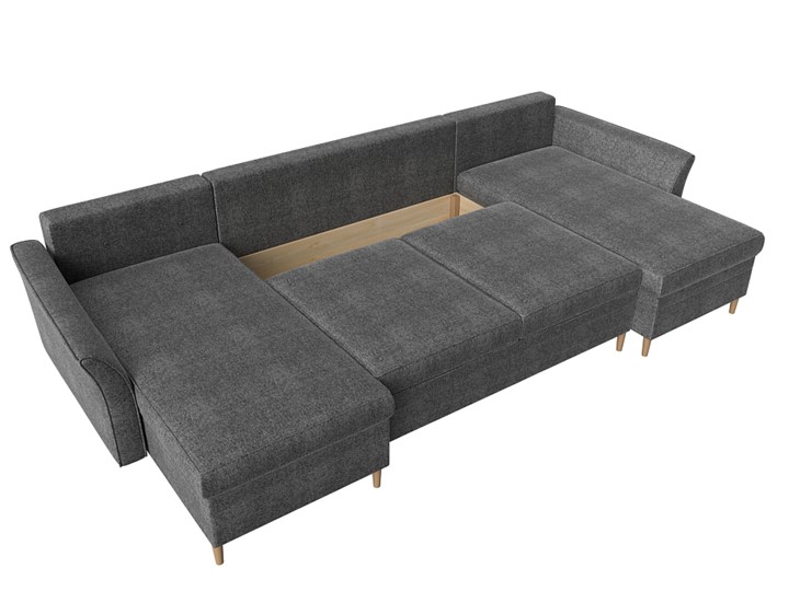 Большой П-образный диван София, Серый (Рогожка) в Стерлитамаке - изображение 5