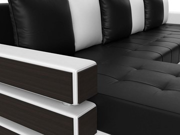 П-образный диван Венеция боннель, Черный\Белый (Экокожа) в Стерлитамаке - предосмотр 2