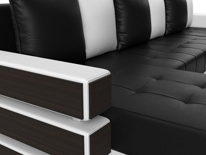 П-образный диван Венеция боннель, Черный\Белый (Экокожа) в Стерлитамаке - изображение 2