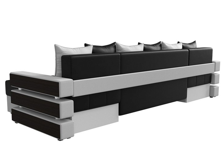 П-образный диван Венеция боннель, Черный\Белый (Экокожа) в Стерлитамаке - изображение 4