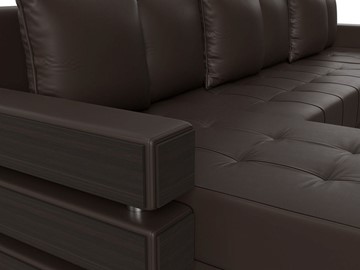 П-образный диван Венеция боннель, Коричневый (Экокожа) в Стерлитамаке - предосмотр 2