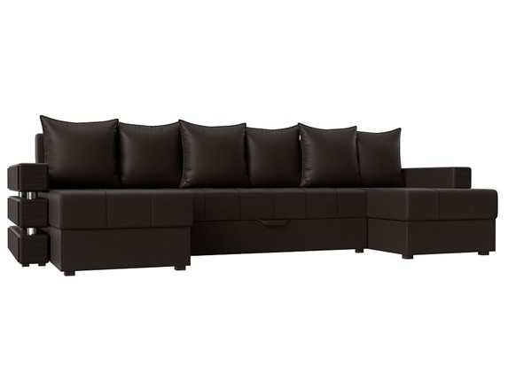 П-образный диван Венеция боннель, Коричневый (Экокожа) в Стерлитамаке - изображение