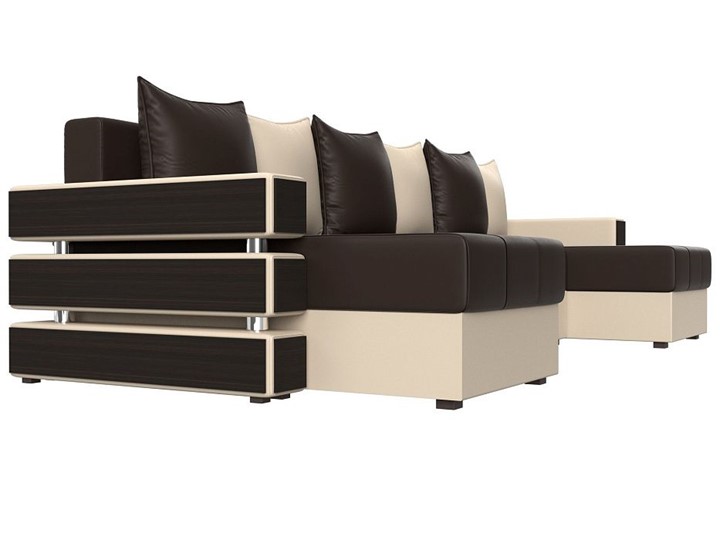 П-образный диван Венеция боннель, Коричневый\Бежевый (Экокожа) в Салавате - изображение 3