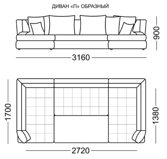 П-образный диван Бруно Элита 50 Б в Стерлитамаке - изображение 6