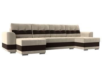 П-образный диван Честер, Бежевый/коричневый (вельвет) в Стерлитамаке