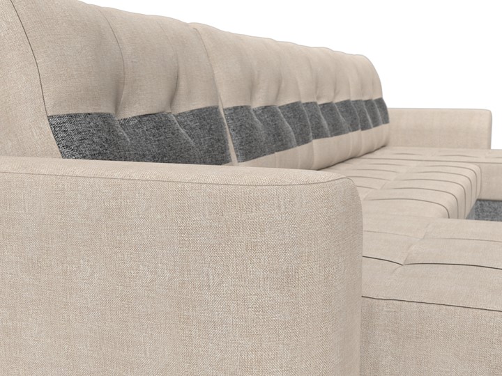 П-образный диван Честер, Бежевый/серый (рогожка) в Стерлитамаке - изображение 3