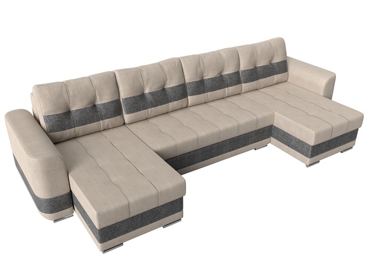П-образный диван Честер, Бежевый/серый (рогожка) в Стерлитамаке - изображение 4