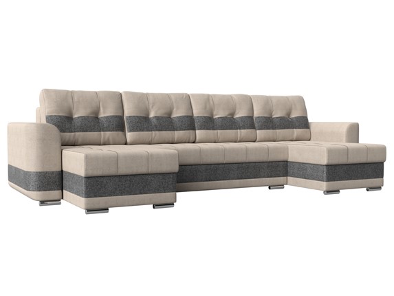 П-образный диван Честер, Бежевый/серый (рогожка) в Стерлитамаке - изображение