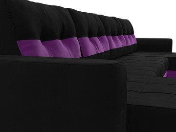 П-образный диван Честер, Черный/фиолетовый (вельвет) в Стерлитамаке - предосмотр 3