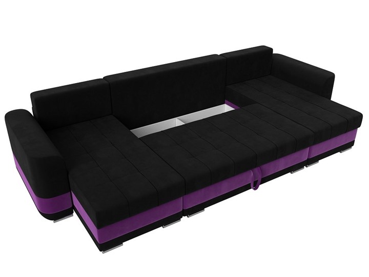 П-образный диван Честер, Черный/фиолетовый (вельвет) в Стерлитамаке - изображение 6
