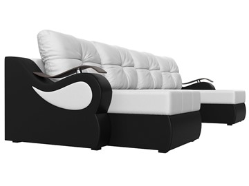 П-образный диван Меркурий П, Белый/черный (экокожа) в Стерлитамаке - предосмотр 2