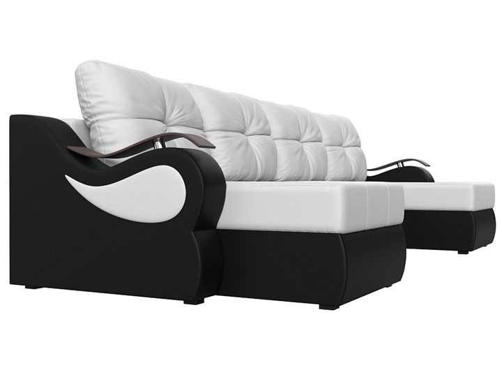 П-образный диван Меркурий П, Белый/черный (экокожа) в Стерлитамаке - изображение 2