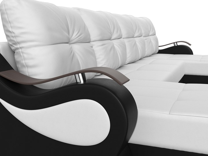 П-образный диван Меркурий П, Белый/черный (экокожа) в Стерлитамаке - изображение 3