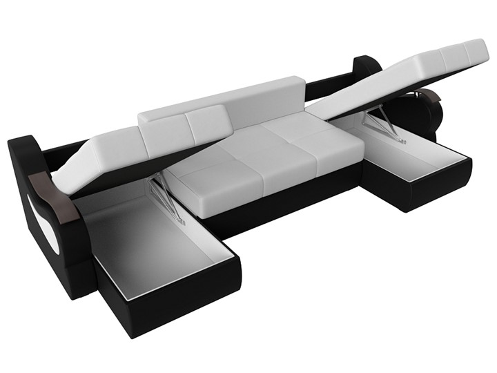 П-образный диван Меркурий П, Белый/черный (экокожа) в Стерлитамаке - изображение 6