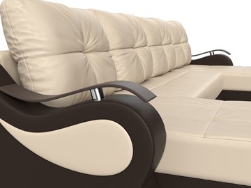 П-образный диван Меркурий П, Бежевый/коричневый (экокожа) в Стерлитамаке - предосмотр 3