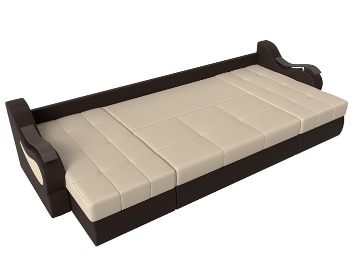 П-образный диван Меркурий П, Бежевый/коричневый (экокожа) в Стерлитамаке - изображение 5