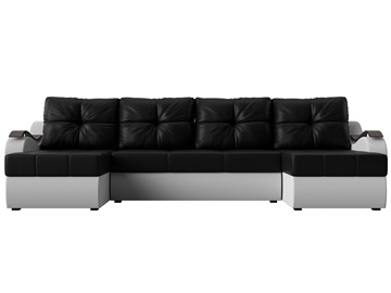 П-образный диван Меркурий П, Черный/белый (экокожа) в Уфе - предосмотр 1