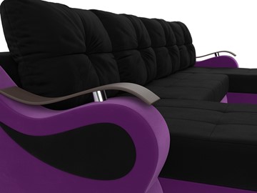 П-образный диван Меркурий П, Черный/фиолетовый (вельвет) в Стерлитамаке - предосмотр 3