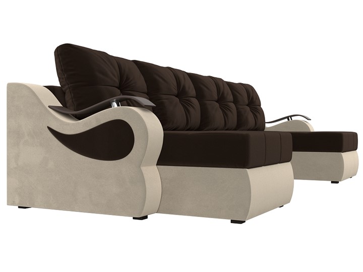 П-образный диван Меркурий П, Коричневый/бежевый (вельвет) в Стерлитамаке - изображение 2