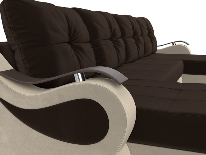 П-образный диван Меркурий П, Коричневый/бежевый (вельвет) в Стерлитамаке - изображение 3