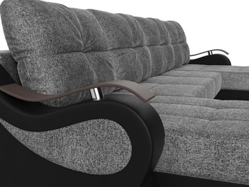 П-образный диван Меркурий П, Серый/черный (рогожка/экокожа) в Стерлитамаке - предосмотр 3