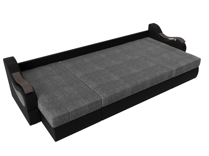 П-образный диван Меркурий П, Серый/черный (рогожка/экокожа) в Стерлитамаке - изображение 5