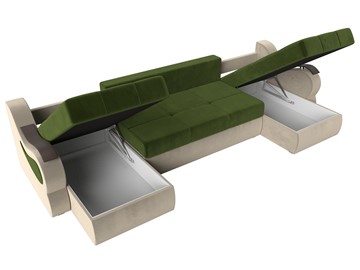 П-образный диван Меркурий П, Зеленый/бежевый (вельвет) в Стерлитамаке - предосмотр 6