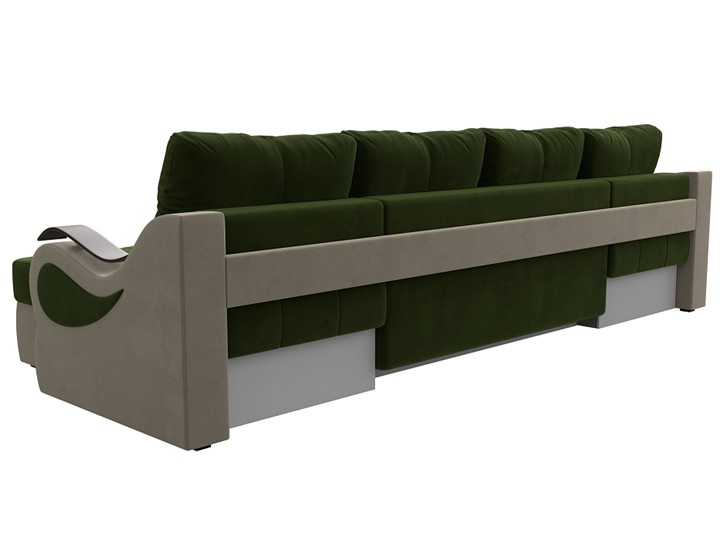 П-образный диван Меркурий П, Зеленый/бежевый (вельвет) в Стерлитамаке - изображение 7