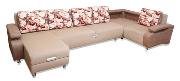 П-образный диван Престиж-15 люкс с полкой в Стерлитамаке - изображение