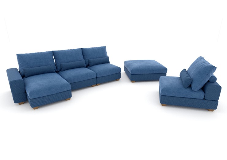 П-образный диван V-10-M П (П1+Д4+Д2+УС+ПС), Memory foam в Уфе - изображение 2