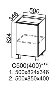 Кухонная тумба Модус, C500(400), галифакс в Уфе