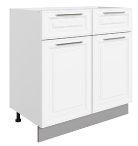 Шкаф рабочий Мишель L800 (2 дв. гл. 2 ящ.) эмаль (белый/белый) в Стерлитамаке