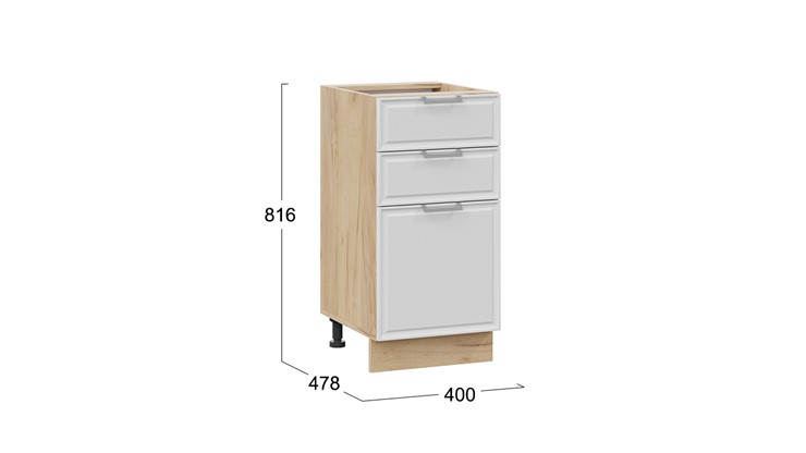 Кухонная тумба Белладжио 1Н4Я3 (Дуб Крафт золотой, Фон белый) в Стерлитамаке - изображение 2