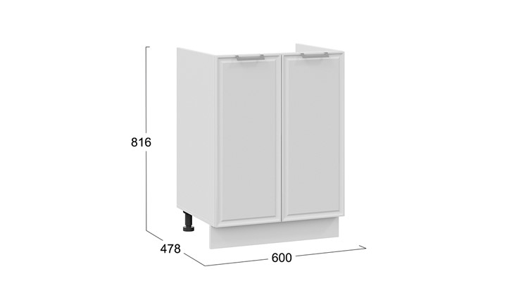 Тумба кухонная Белладжио 1Н6М (Белый, Фон белый) в Уфе - изображение 2
