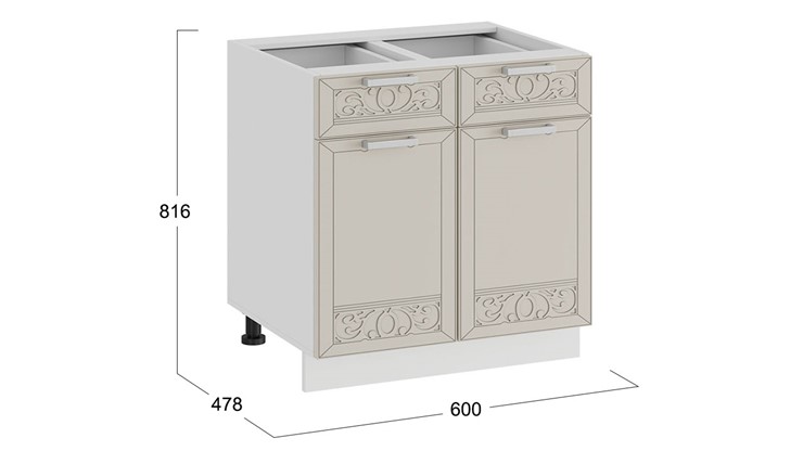 Кухонная тумба Долорес 1Н6Я1 (Белый/Крем) в Салавате - изображение 2