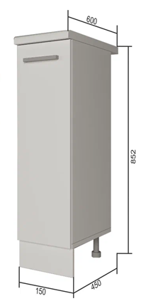 Кухонная тумба Н 15, Бетон пайн/Белый в Стерлитамаке - изображение