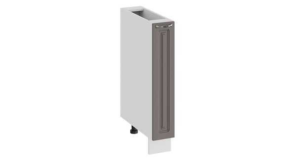 Шкаф напольный с выдвижной корзиной Бьянка 1Н15К (Белый/Дуб серый) в Уфе - изображение
