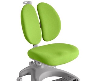 Детский стул FunDesk Solerte Grey с подставкой для ног + чехол для кресла (ткань зеленая) в Стерлитамаке