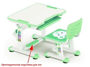 Растущая парта + стул Mealux BD-08 Teddy, green, зеленая в Стерлитамаке - предосмотр