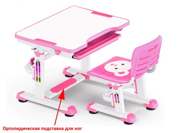 Стол растущий и стул Mealux BD-08 Teddy, pink, розовая в Уфе