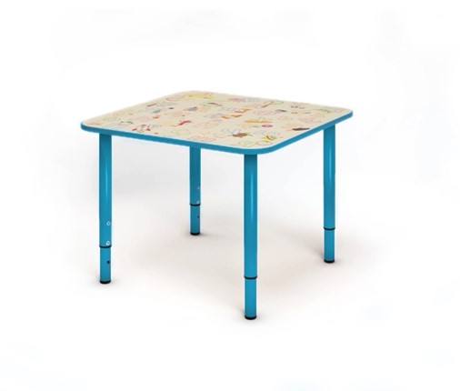 Стол регулируемый детский Азбука квадратный СДО-4 Синий в Стерлитамаке - изображение