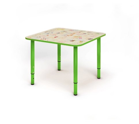 Детский регулируемый столик Азбука квадратный СДО-4 Зеленый в Стерлитамаке - изображение