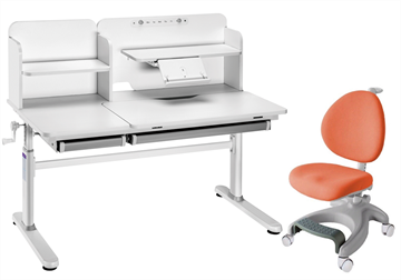 Комплект парта + кресло Iris II Grey + Cielo Orange + чехол для кресла в подарок в Стерлитамаке - предосмотр
