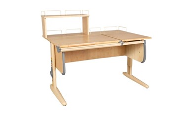Детский стол-трансформер 1/75-40 (СУТ.25) + Polka_z 1/600 + Polka_zz 1/600 бежевый/бежевый/серый в Стерлитамаке