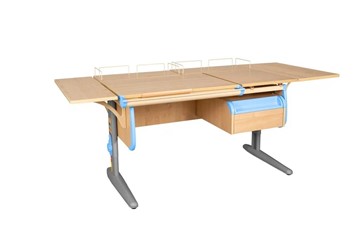 Детский стол-трансформер 1/75-40 (СУТ.25) + Polka_z 1/600 (2 шт.) + Polka_b 1/550 (2 шт.)  + Tumba 1 бежевый/серый/ниагара в Нефтекамске