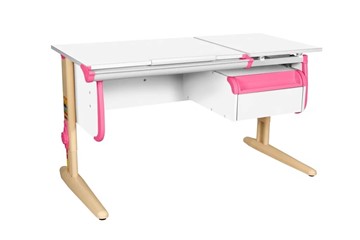 Детский стол-трансформер 1/75-40 (СУТ.25) + Tumba 1 Белый/Бежевый/розовый в Стерлитамаке