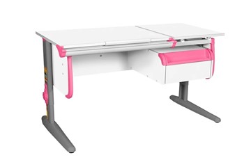 Растущий стол 1/75-40 (СУТ.25) + Tumba 1 Белый/серый/розовый в Стерлитамаке