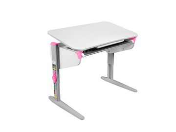 Детский стол-трансформер 5/100 (СУТ. 46) Белый/Серый/Розовый с лотком в Салавате